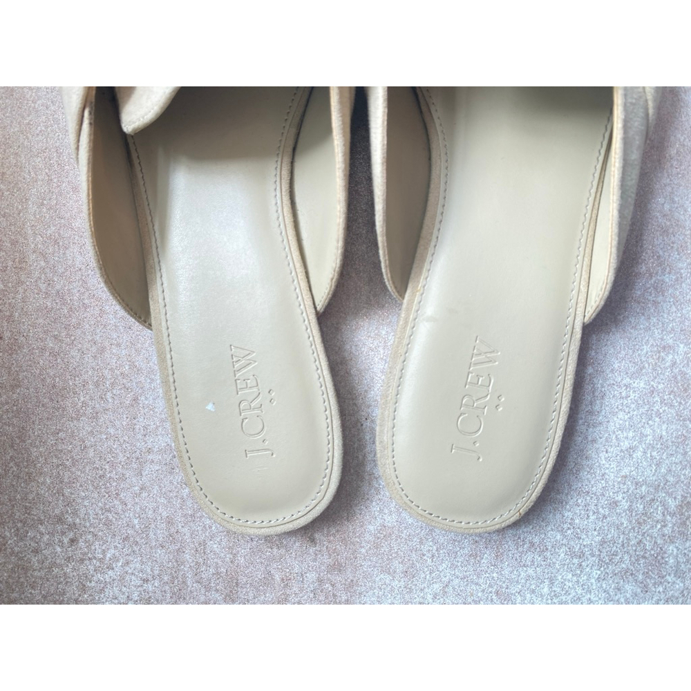 J.Crew Pointed Toe Slip-On Loafers Beige Suede Knotted 9 Preppy Coastal Summer - Picture 5 of 8